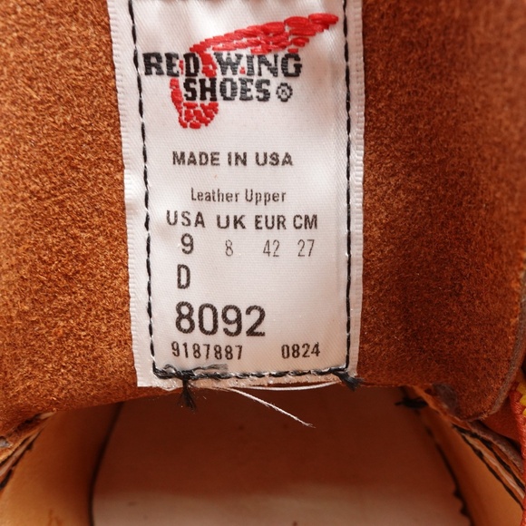 NEW Red Wing Shop Moc Oxford Leather Shoes Men's 8092 Oro Made in USA - Picture 9 of 16